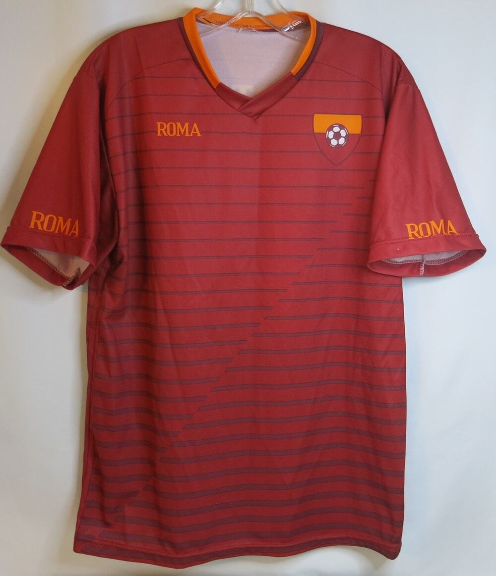 Roma Totti #10 Soccer Football Jersey Size M** Maroon Short Sleeve Sports Italy